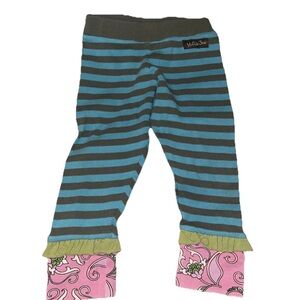 Matilda Jane Blue and Gray Striped Leggings